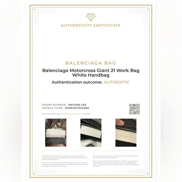 BALENCIAGA Motorcross Giant 21 Work Bag White Leather - Picture 13 of 13